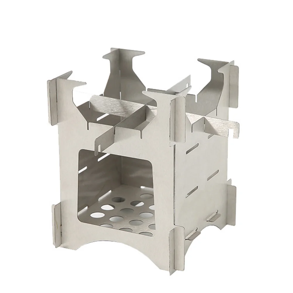 

Lightweight Camping Stove Convenient Carrying Eco-friendly Cooking Picnic Hunting Stainless Steel Practical Durable Small