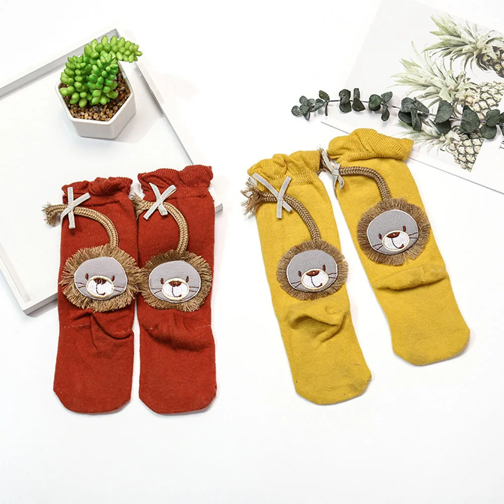 Kids Toddler Baby Girls Boys Cartoon Anti-Slip Knitted Long Socks Knee Socks