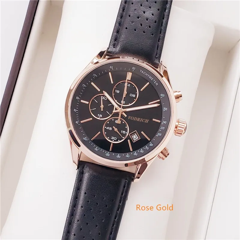 

Men's business watch international high-end brand imported calf leather strap movement AAA watch quality.