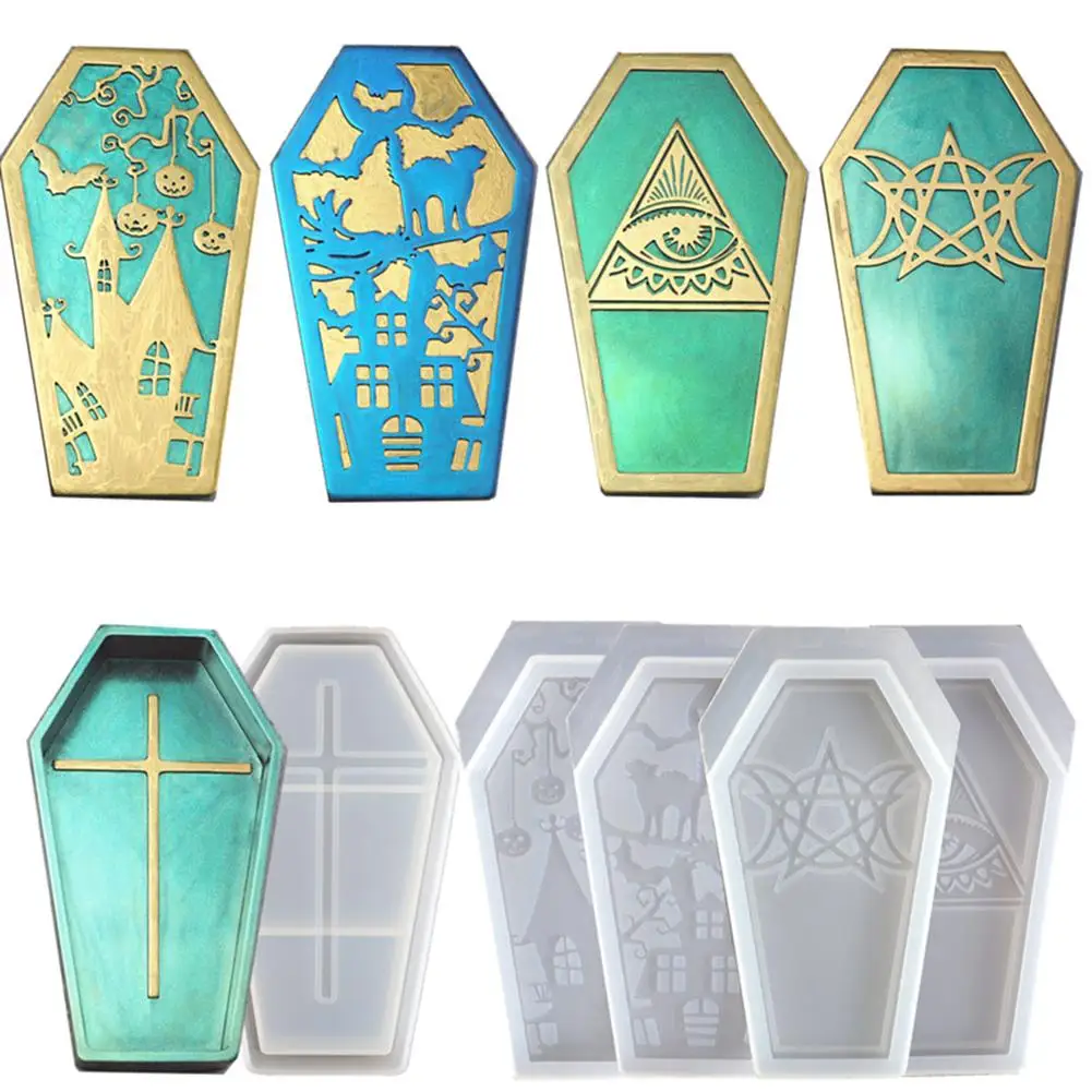 Полимерная форма DIY эпоксидная коробка для хранения гробов на Хэллоуин