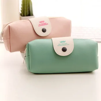 

Cute Pencil Case Lovely Waterproof PU Leather Pen Bag Stationery Office School Supplies Pencil Bag Pink Black