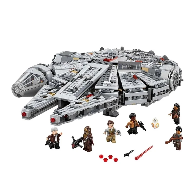 

In Stock 1381 Pcs Star Wars Compatible lepining Star Wars Millennium 79211 Falcon Spacecraft Building Blocks Birthday Toys