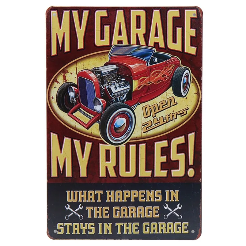 F Hot Rod винтажная художественная железная жестяная вывеска для бара живопись ретро-наклейки для паба до металлической пластины плакат гаражная стена домашний декор H21 - Цвет: F