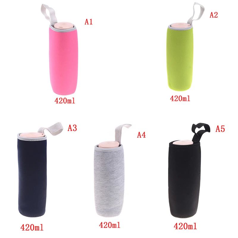 

Glass Sport Water Bottle With Protective Bag 420ml/550ml Fruit Outdoor Bike Bottles High Quality