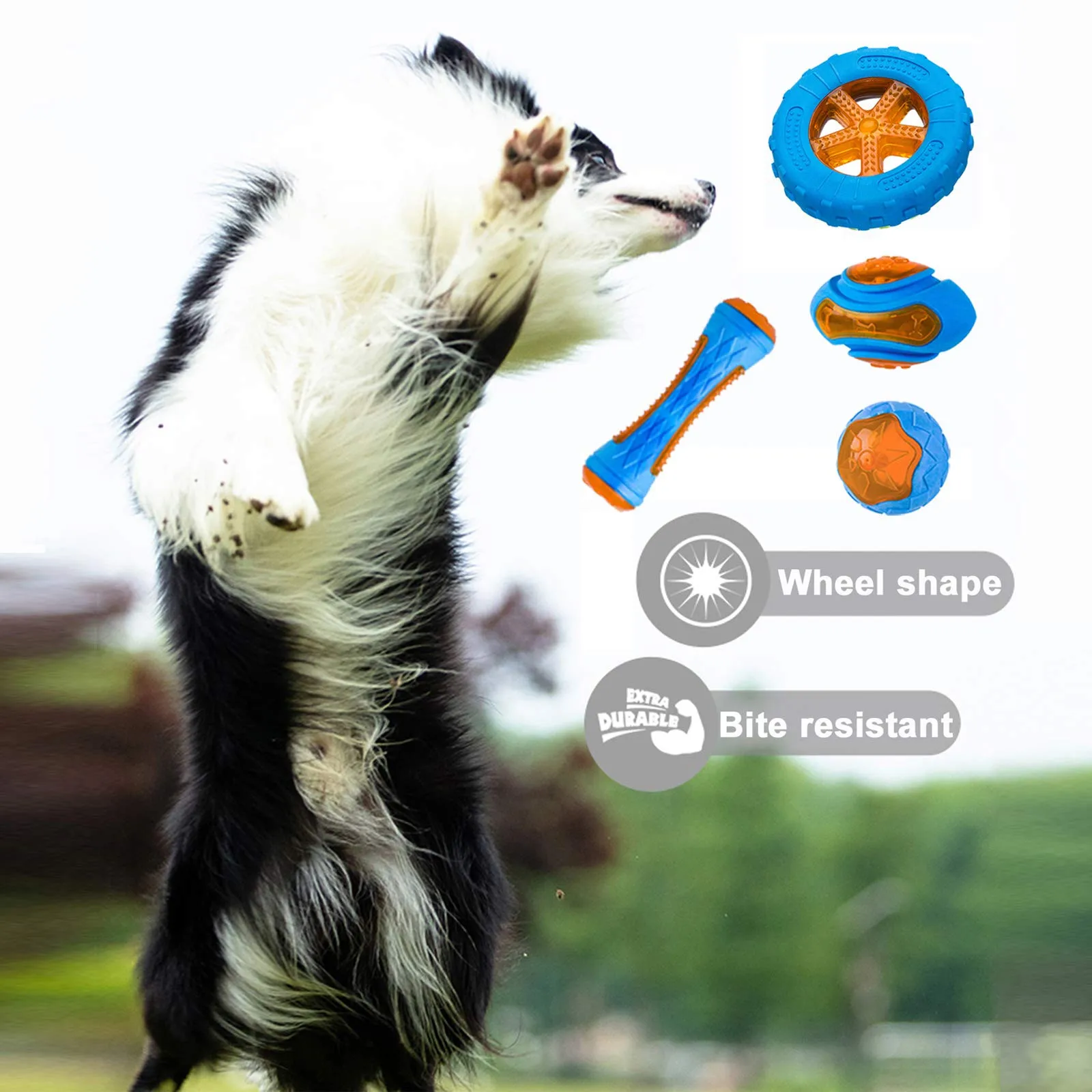 Pet Throwing Flying Disc for Dog Toys Bulk Chewing Bite Resistant Squeaky Training Toy Dogs Teeth Cleaning Interactive Toys