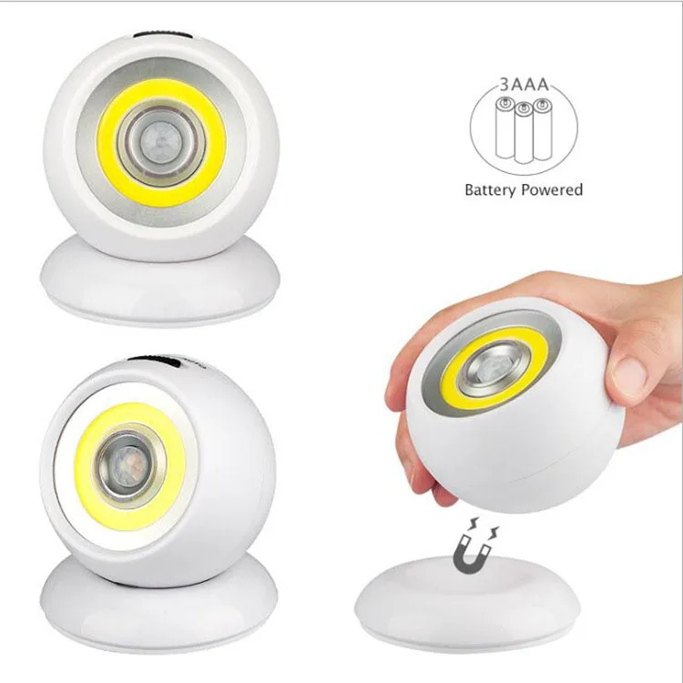 

USB Charging LED Human Body Induction Night Light Household 360 Degree Rotating Infrared Induction Wardrobe Cabinet Aisle Light