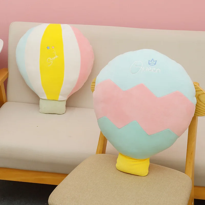 

2022 new stitching rainbow weather decoration pillow pink balloon pillow children's parachute plush sofa cushion