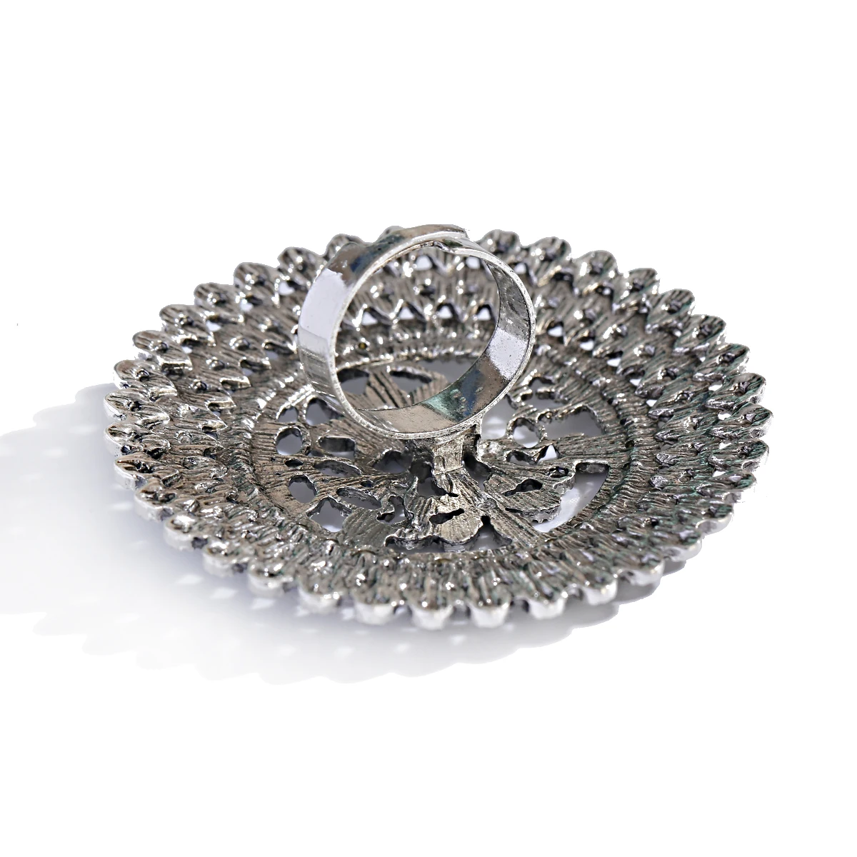 Gold Color Rings Gold Color Ring Finger Ring Silver Ring Wedding Rings Wedding Ring Ethnic Big Silver Color Flower Gold Ring For Women Wedding Jewelry Gift Vintage Hollow Alloy Zircon Rings