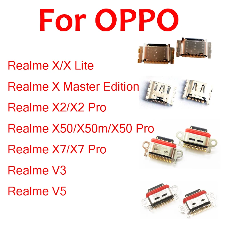 1Pc Per Realme X2 X50 X7 Pro Ultra X50M X3 Super Zoom X Master X Lite V3 V5 5G Connettore Dock Di Ricarica Usb Jack Per Caricabatterie Usb