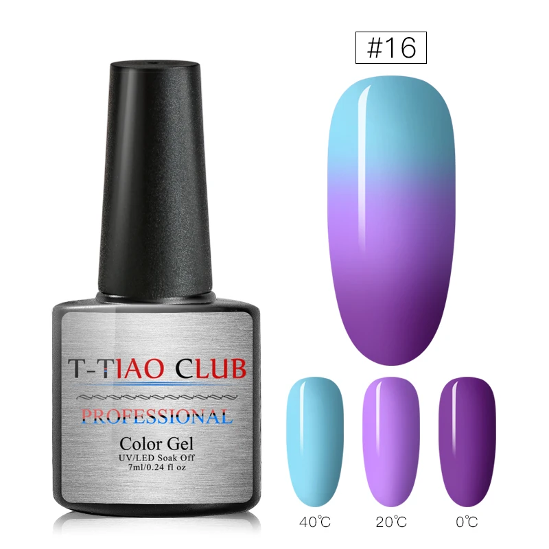 T-TIAO CLUB Thermal Glitter Gel Nail Polish Holographic Temperature Color-changing Varnish Semi Permanent Nail Art Gel Lacquer - Цвет: H584