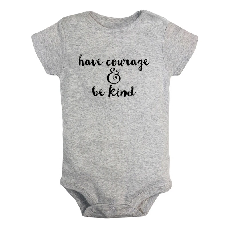 

Have Courage and Be Kind Work Hard & Be Kind Printed Newborn Baby Girl Boys Clothes Short Sleeve Romper Outfits 100% Cotton