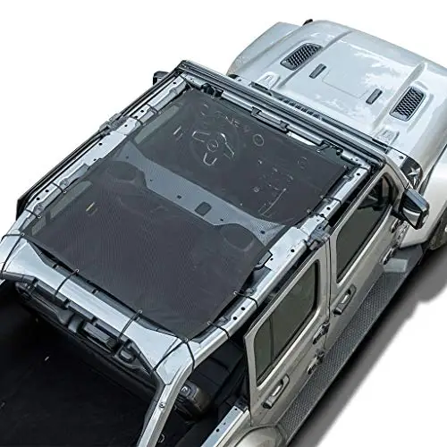 Для Jeep Wrangler JL сетка тенты верхняя крышка УФ Защита от солнца сетка крыши JL внедорожные спортивные наружные черные армейские звезды - Цвет: Темно-серый