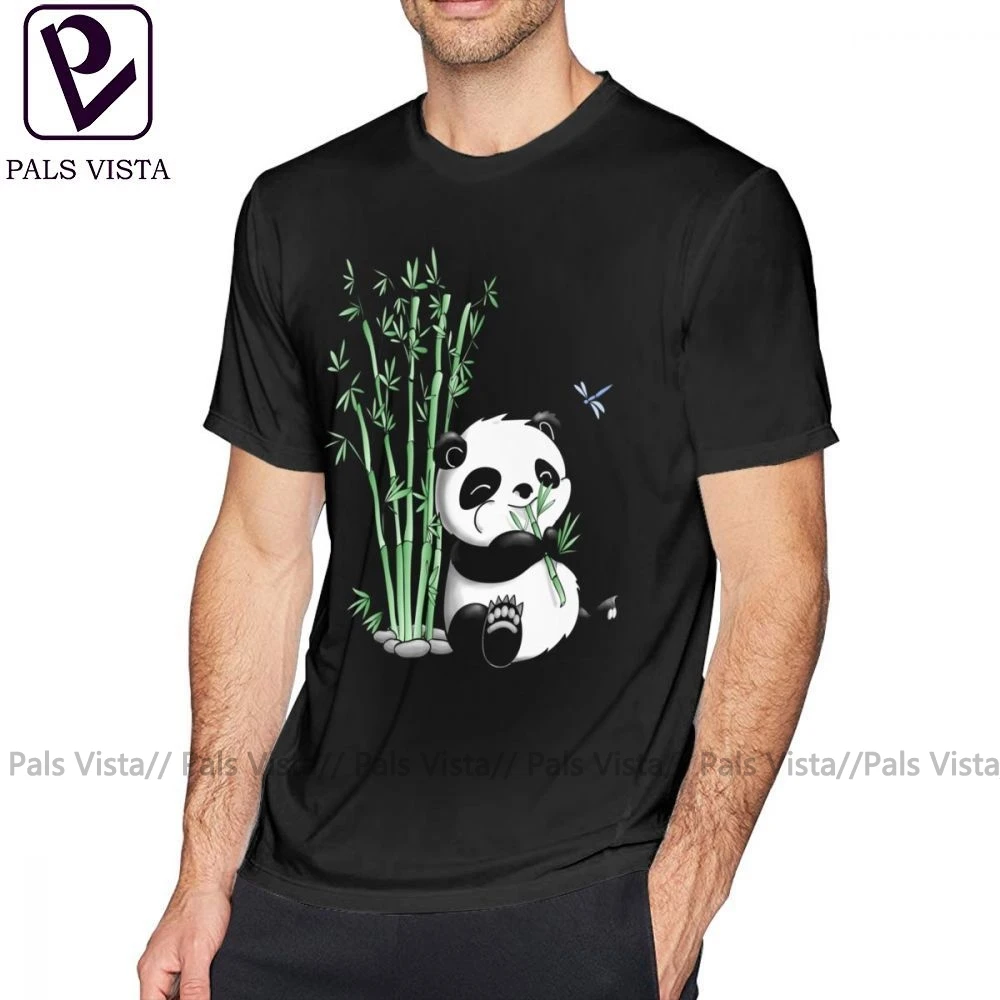 Бамбуковая футболка, панда, есть бамбук, футболка, графическая, плюс размер, футболка, 100 хлопок, короткий рукав, базовая Мужская забавная футболка