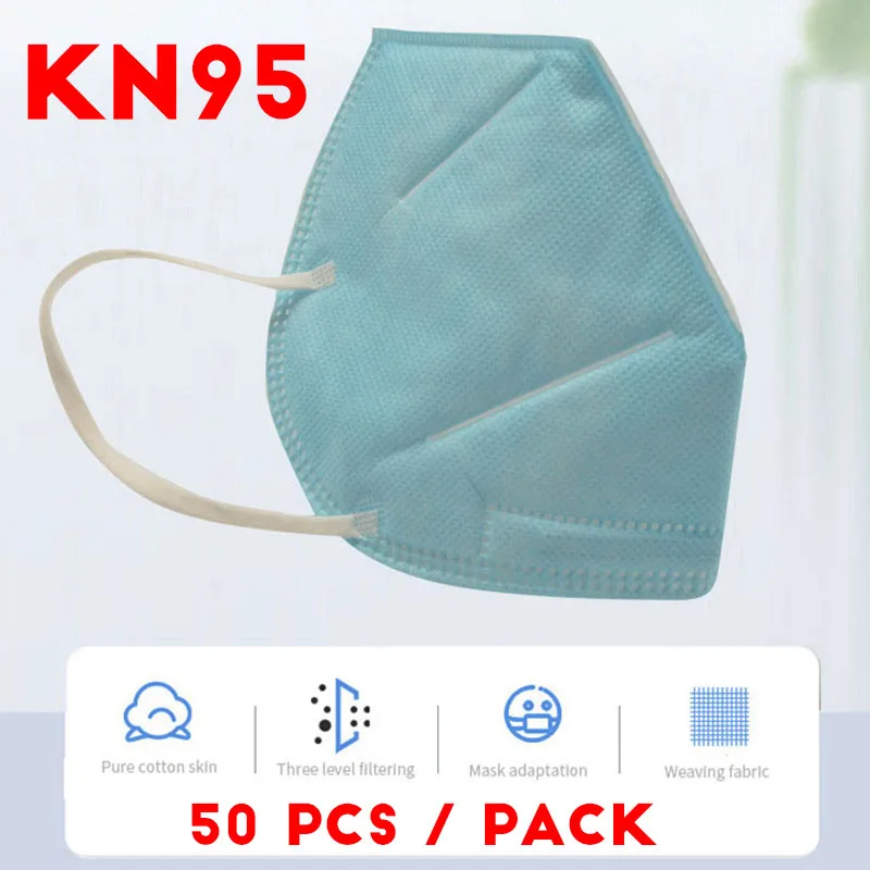

50PCS N95 Mask PM2.5 3-Layer KN95 Face Mask Disposable Adult Anti-fog Haze Dustproof Non-Woven Fabrics Mask Mask Mouth Masks