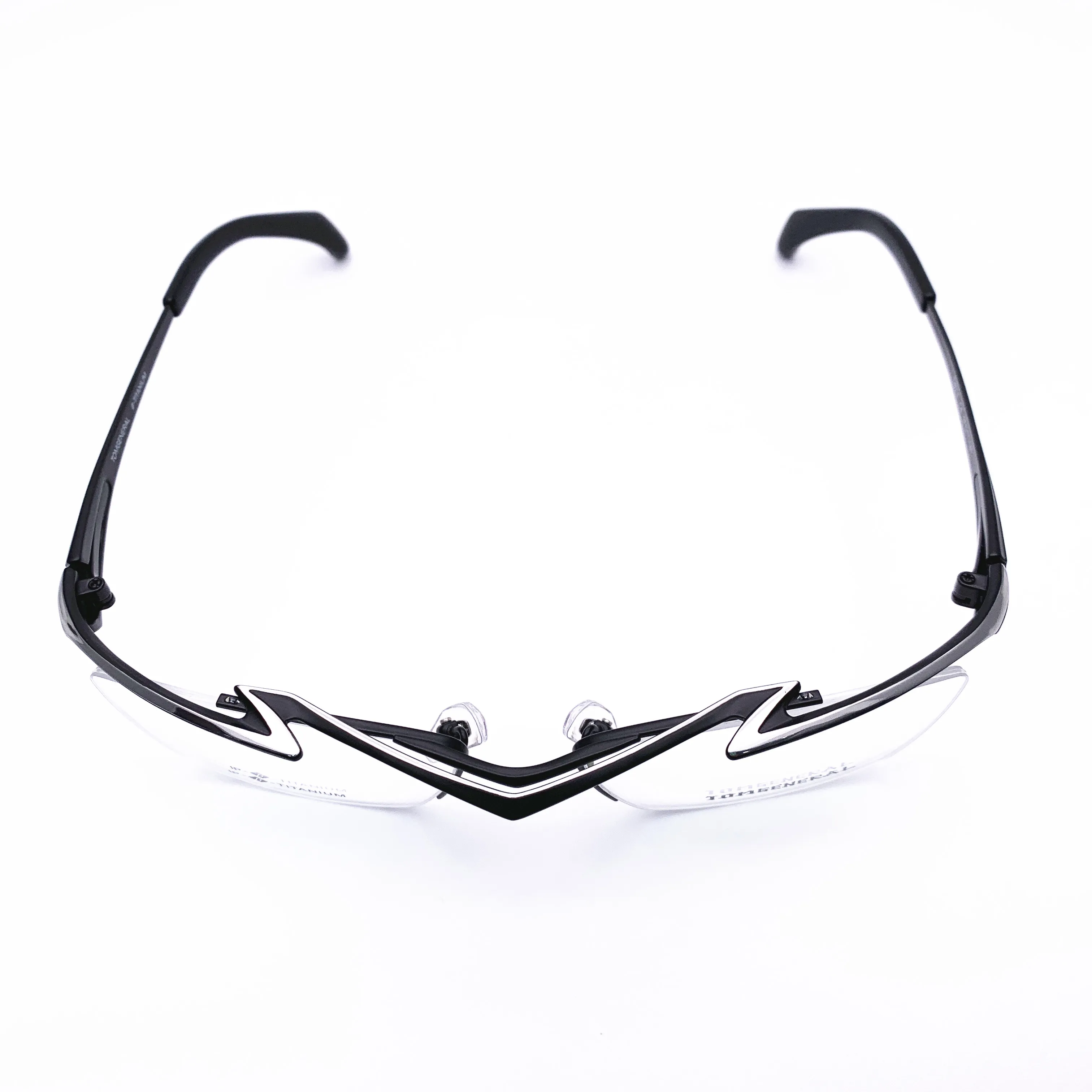 black with silver Belight оптические японские дизайнерские спортивные титановые полуоправы без оправы, мужские очки по рецепту, ретро оптические очки 1218 - Цвет оправы: black with silver
