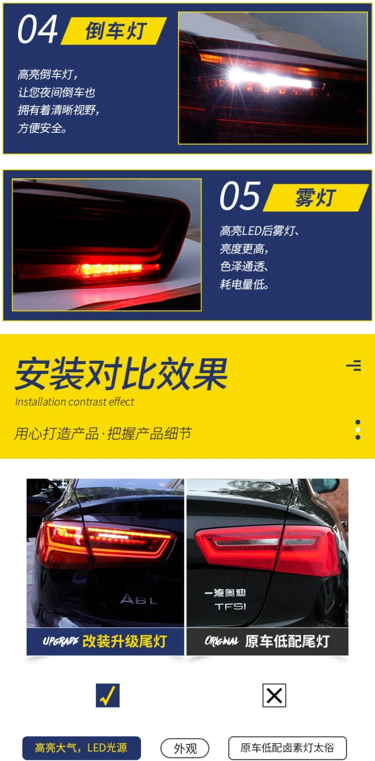 Чехол для автомобиля для Audi A6L A6 2012- задний светильник s Audi A6 Tati светильник s светодиодный задний светильник светодиодный задний фонарь Certa задний светильник для автомобиля