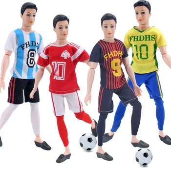 

Handmade Sport Wear Soccer Cup Football Player Clothes for Barbies KEN Baby Toy for Barbie Boyfriend Ken Doll Accessories