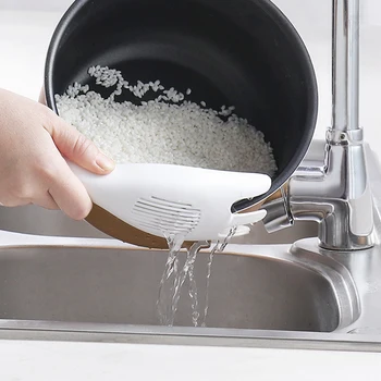 

Kitchen Creative Washing Tool Multi-Function Rice Washing Spoon Washing Rice Sieve Not Hurt Hand Household Sink Food Drain Rack