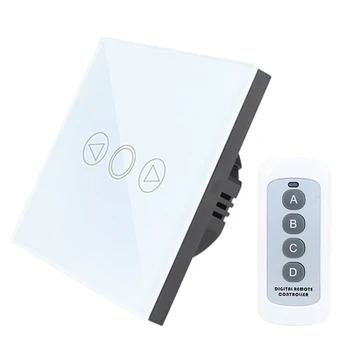

EU Standard Touch Dimmer Switch 1 Gang 1 Way Crystal Glass Panel Remote Control Light Dimmer Smart Switch Automation Module RF