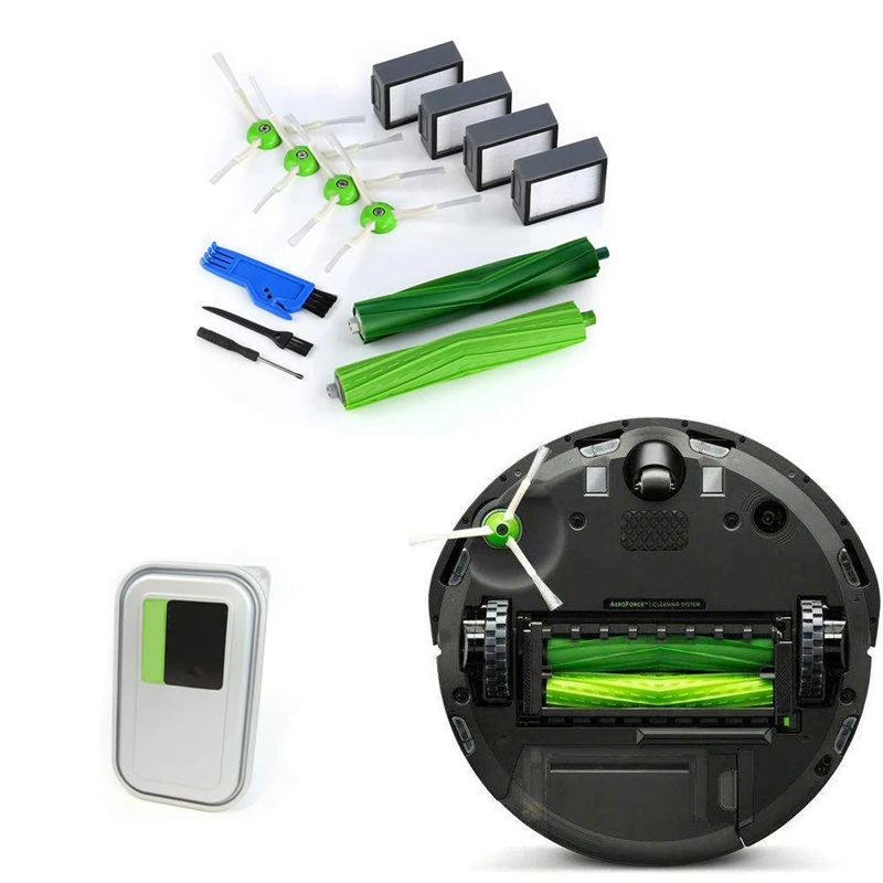 13 шт. сменные комплекты для IRobot Roomba I7 I7 +/I7 Plus E5 E6 Набор пылесосов 4 фильтра 4 кромки-щетки для подметания 1 набор двойных