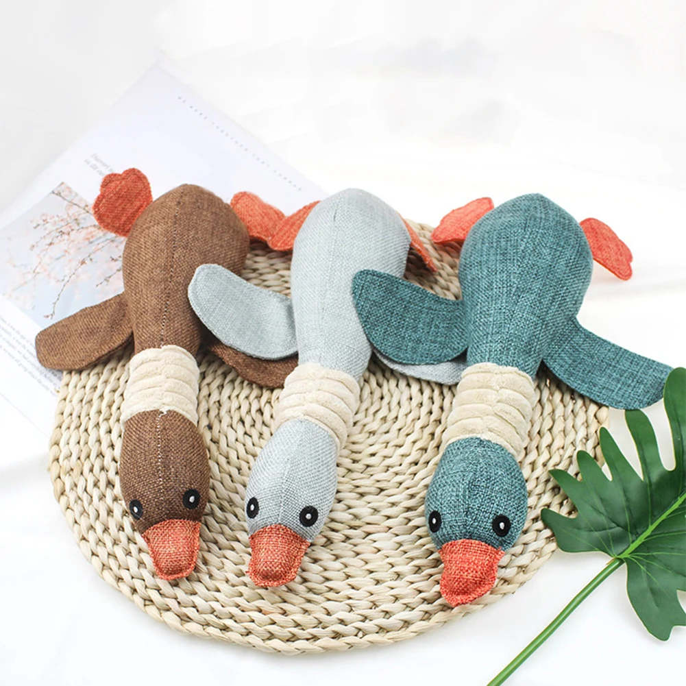 

Cartoon Wild Goose Plush Dog Toys Resistance To Bite Squeaky Sound Pet Toy For Cleaning Teeth Puppy Dogs Chew Supplies Dropship
