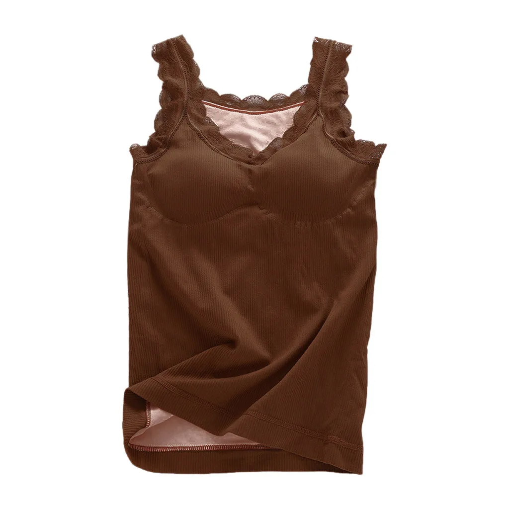 E Женская рубашка, термобелье, без рукавов, безрукавка, майка, зимняя, теплая, толстый мех, флис, рубашки, сохраняющие тепло, без рукавов, Топ - Цвет: E