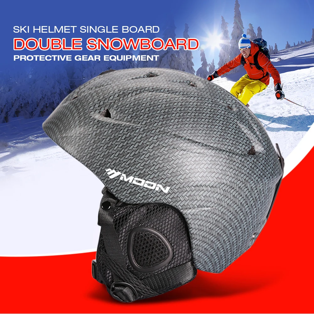

Moon Sports Helmets Skiing Helmet Single Board Double Snowboard Protective Gear Equipment Breathable Outdoor Sports Safe Helmet