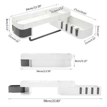 

Kitchen Rotating Wall Shelves Bathroom Wall Mounted Hole Free Storage Rack F1CD