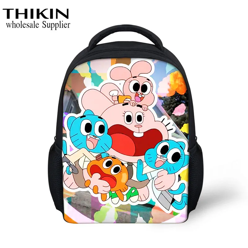 THIKIN мультфильм Амазон мир Gumball печати Kinderen дизайн рюкзак для школы сумки для маленьких мальчиков малышей Маленькие школьные сумки - Цвет: as picture