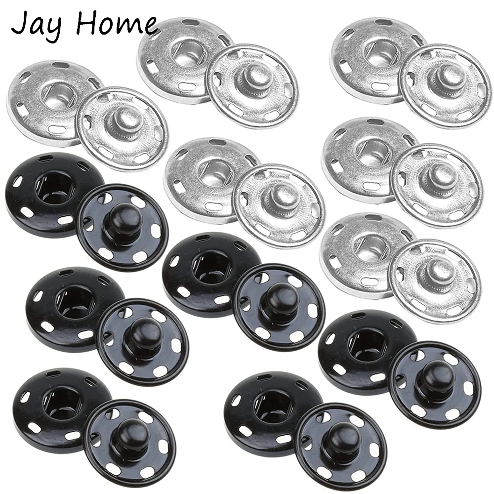 50PCS 8/10MM Sew On Snap Buttons Metal Fastener Buttons Press Studs