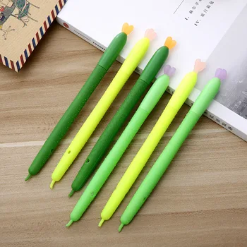 

50PCS New Korean Student Gift Learning Stationery Creative Cucumber Flower Black Gel Pens Office Signature Pen