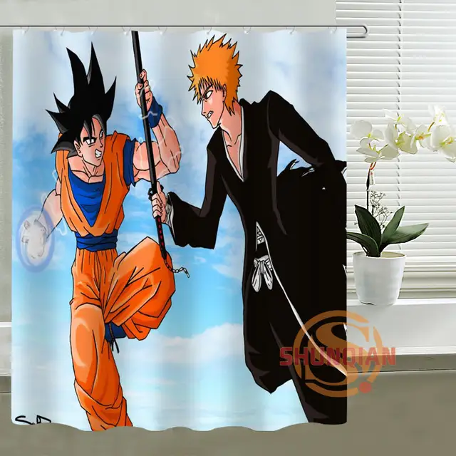 Custom Anime Shower Curtain One Piece Dragon Ball Z Bleach Fairy Tail Naruto Characters Together Idea Shower Curtain Shower Curtains Aliexpress