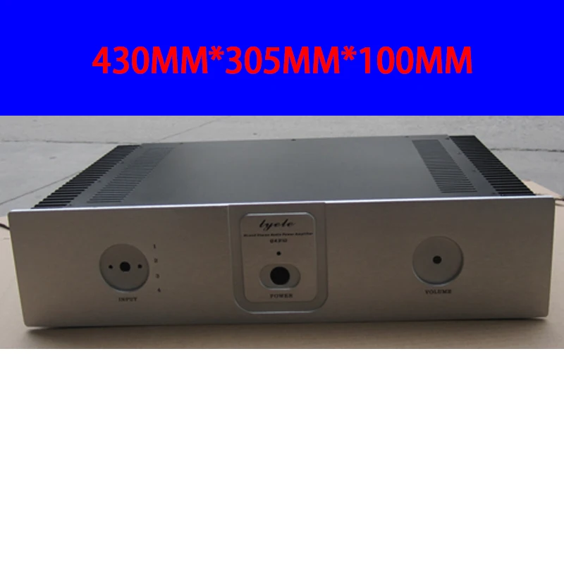 

KYYSLB 430*305*100MM Aluminum Alloy Panel Amplifier Chassis Box House DIY Enclosure with Cooling Holes Amplifier Case Shell