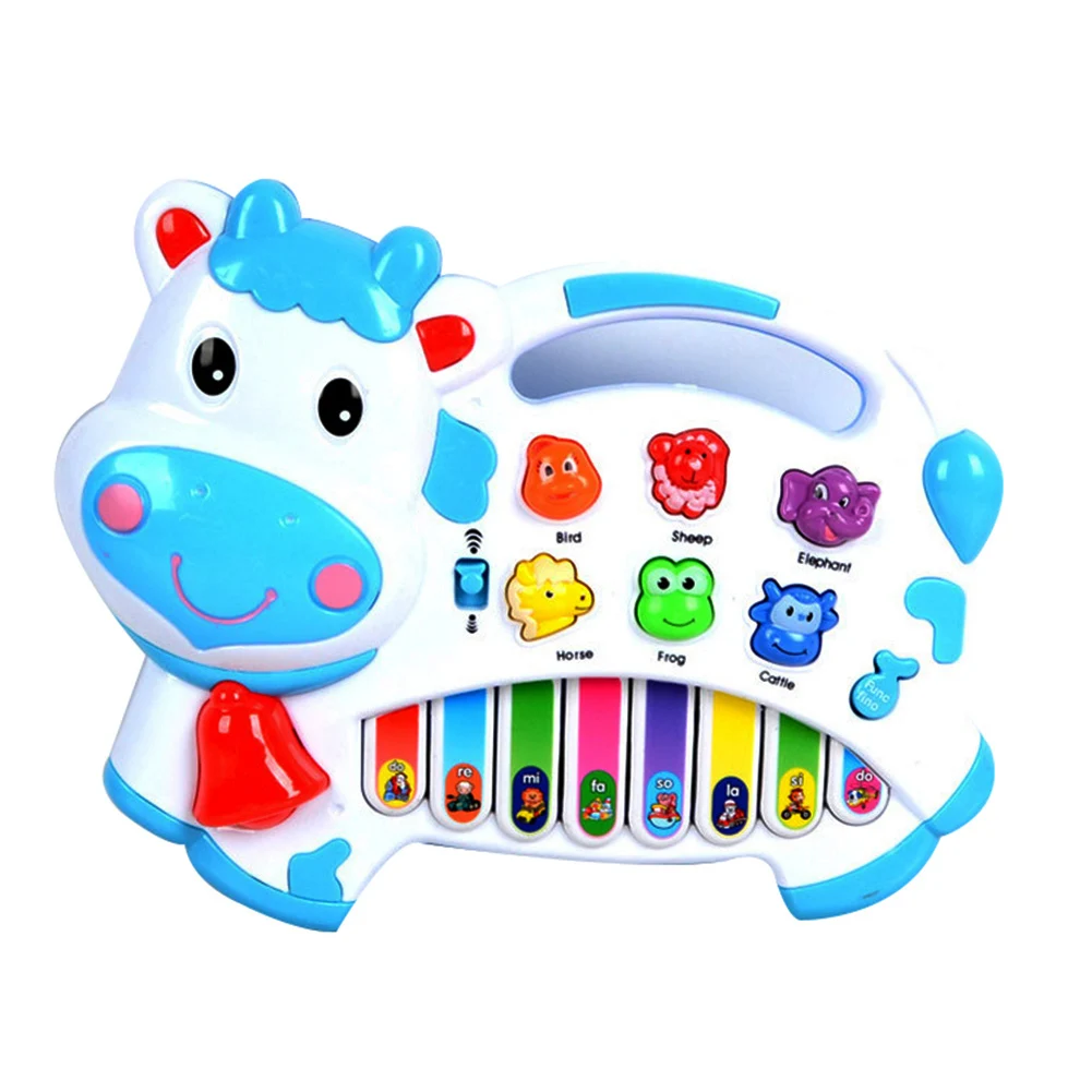 Мультяшная корова, животное, ферма, клавиатура, детская электронная музыкальная фортепианная игрушка, обучающая ранняя развивающая игрушка
