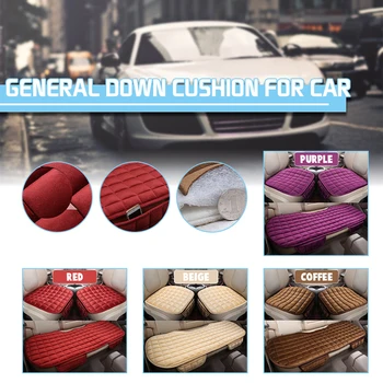

Car Seat Cushion Purple Red Coffee Beige Front Back Seat Protector Pad Winter Warm Plush Seat Cushion Interior Accessories