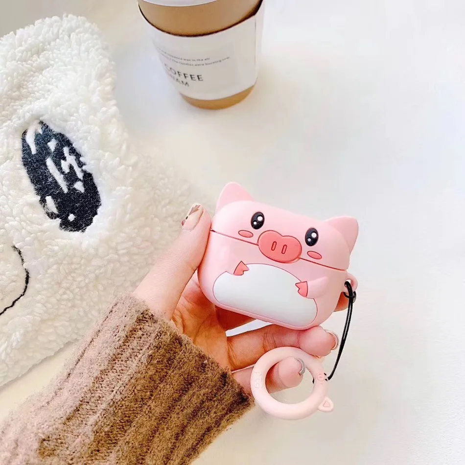 1294P Чехол для наушников для Airpods Pro, силиконовый чехол, красивое с медведем и собакой, 3D мультяшный Кот, чехол для наушников для Apple Air pods Pro 3, чехол s, брелок - Цвет: 1294P