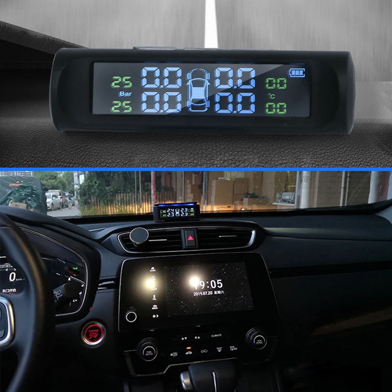 Солнечная Беспроводная зарядка tpms датчик контроля давления в шинах Система мониторинга шин/шин датчики давления tmps для авто аксессуары