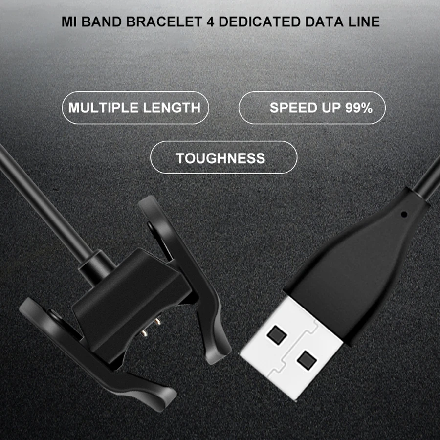 30/100 см USB зарядное устройство кабель для Xiaomi mi Band 4 зарядное устройство разборка-бесплатный адаптер Аксессуары для зарядки mi Band 4 NFC кабель для зарядки