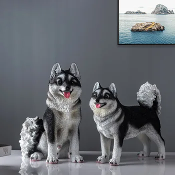 

Children's gift simulation zoo model toy husky dog living room home furnishings outdoor garden decoration