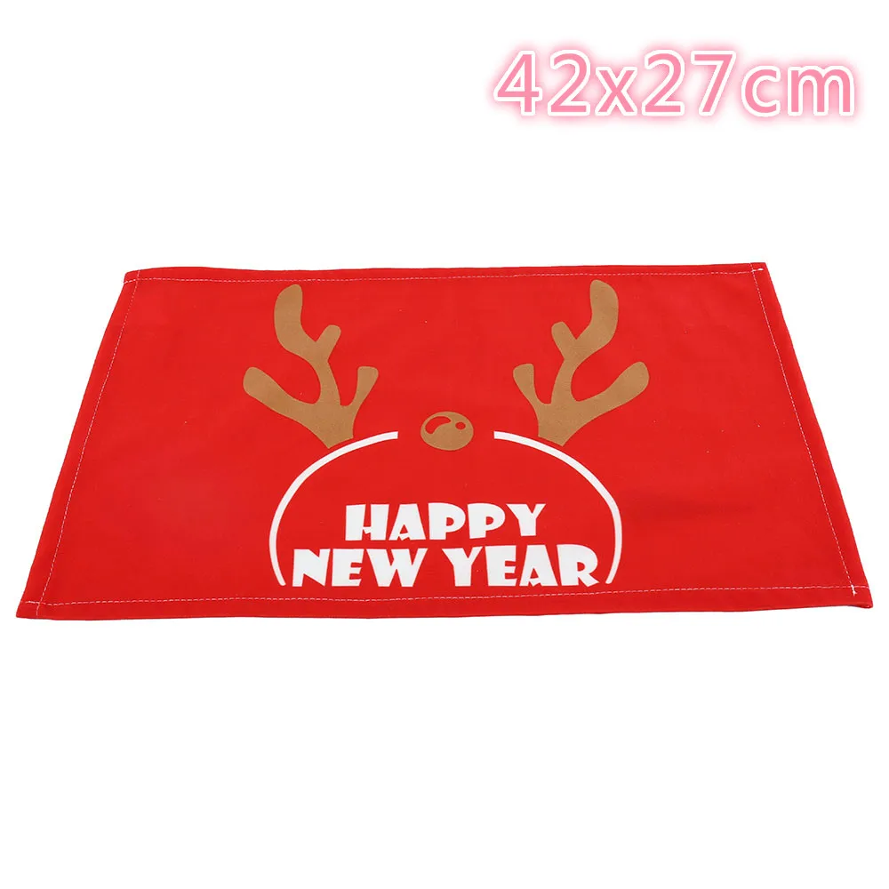 Elk 42x27cm Christmas Table Flag Elk Christmas Bear Baby Table Flag Table Tablecloth Placemat Christmas New Year Destival Decor - Цвет: Elk 42x27cm