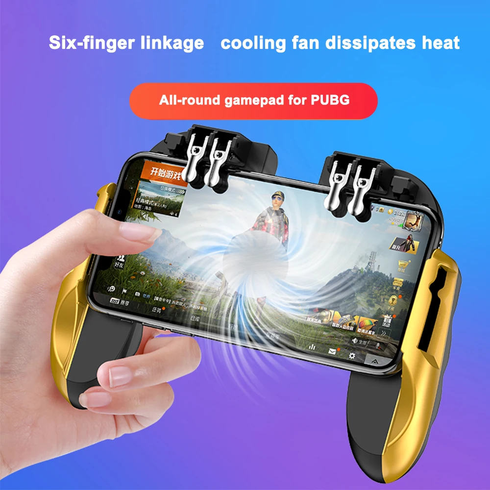 H9 V2 шесть пальцев подключаемый смартфон игровой триггер для мобильных телефонов для PUBG геймпад Кнопка огня радиатор шутер Gamecube контроллер