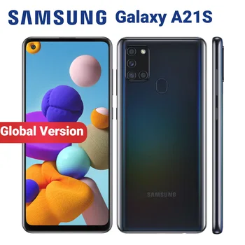 Перейти на Алиэкспресс и купить Глобальная версия Samsung Galaxy A21s A217F/DS 4 Гб 64 Гб мобильный телефон 5000 мАч Восьмиядерный 6,5 дюймQuad Camera 48MP Dual SIM 4G смартфон