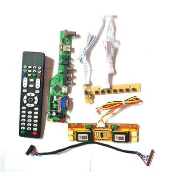 

For LM201WE3-TLJ1/TLJ3 keyboard+Remote+Inverter T.V53 drive card board HDMI VGA USB AV RF LCD panel monitor LVDS 4CCFL 30Pin Kit