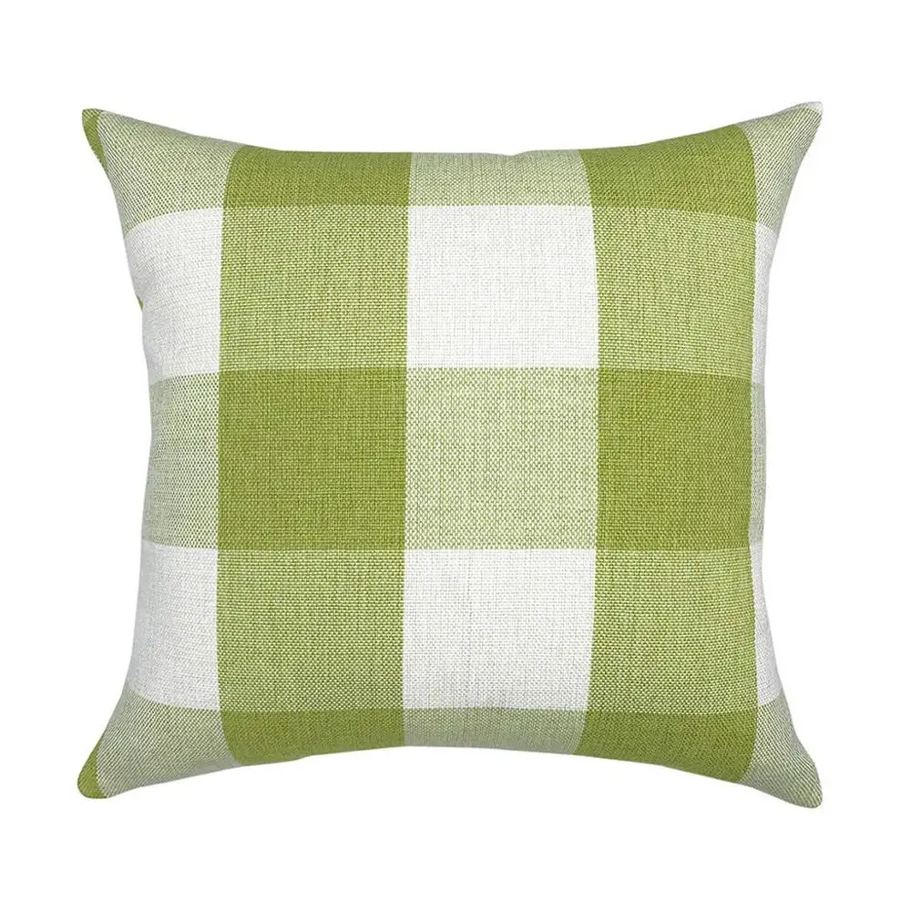 Green 45x45 см квадратном каблуке, в клетку и полоску; льняная наволочка мягкий диван Чехол для подушки узкие наволочки Диванный домашний декор Q3 - Цвет: Green