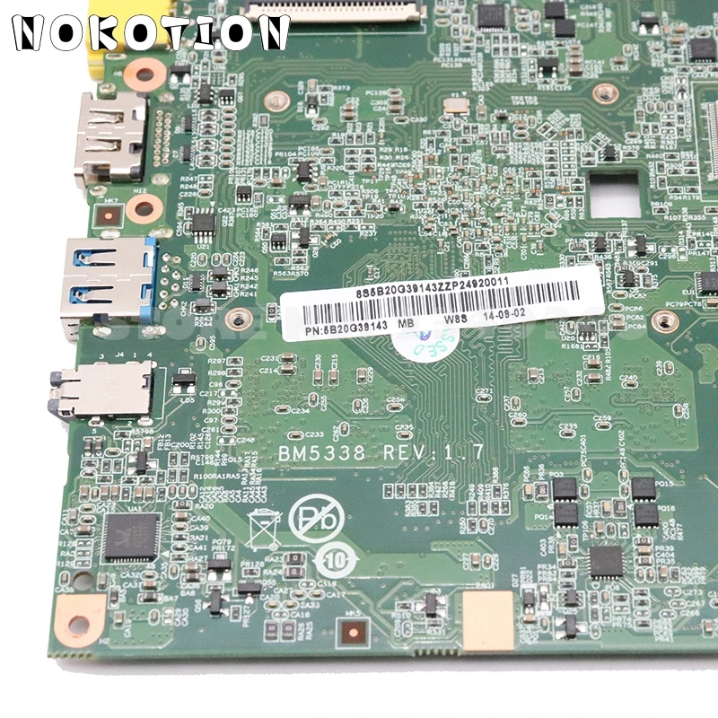 NOKOTION BM5338 материнская плата для lenovo IdeaPad Flex 10 Материнская плата ноутбука 4 Гб памяти N2840 cpu полный тест