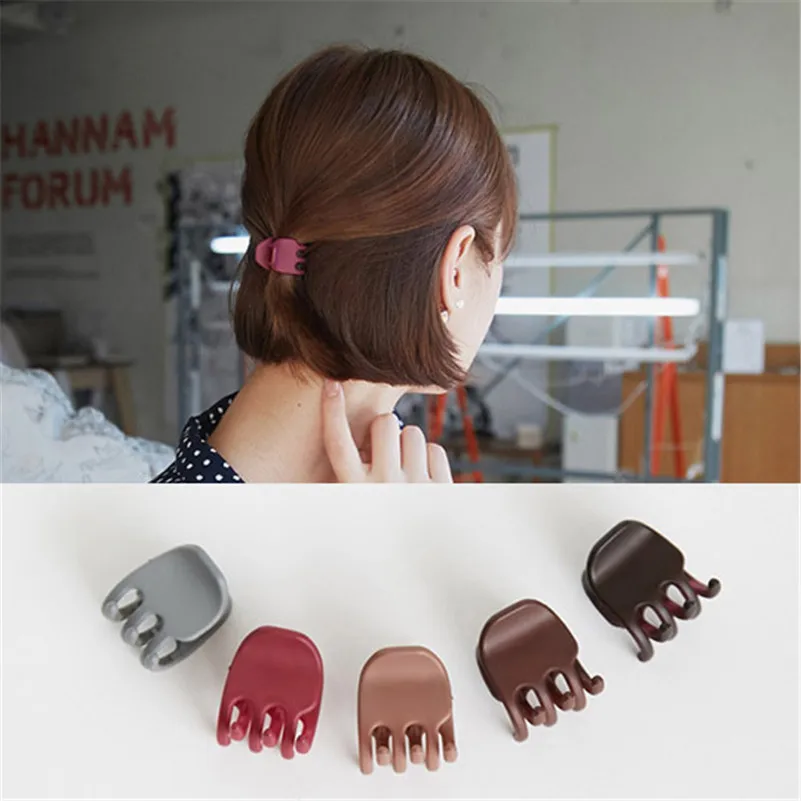 Ruoshui 5pcs Woman Small Matte Hair Claws Girls Hair Clips Solid Barrettes Hairpins Women Hair Accessories Headwear Ornaments love heart handcuff ornaments resin casting silicone mold woman keychain decorative necklace pendant mold for diy dropship