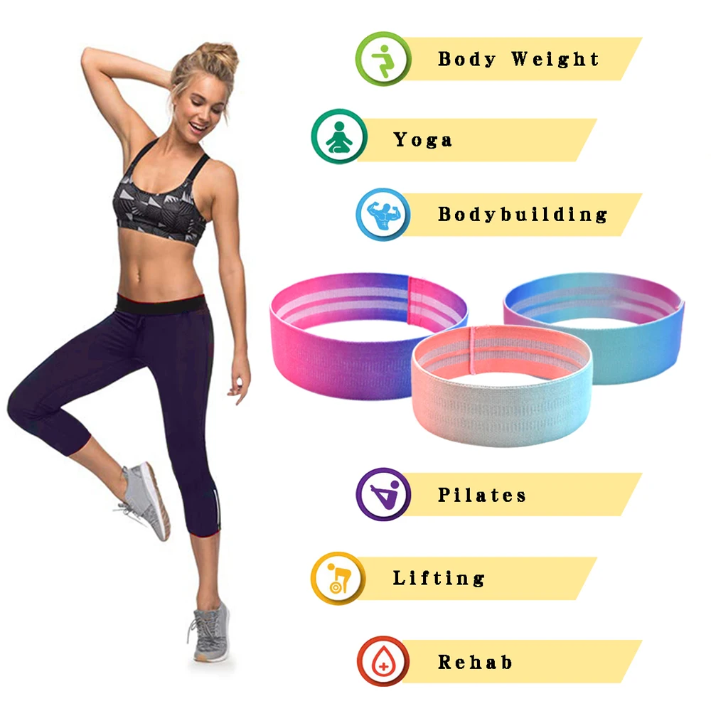 Sports Exercise Resistance Loop Bands Set Elastic Booty Band Set for Yoga Home Gym Training yoga fitness equipments