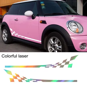 

2x side stripes body decal sticker vinyl Reflective light graphics premium quality Vehicle Decals car styling For Mini Cooper