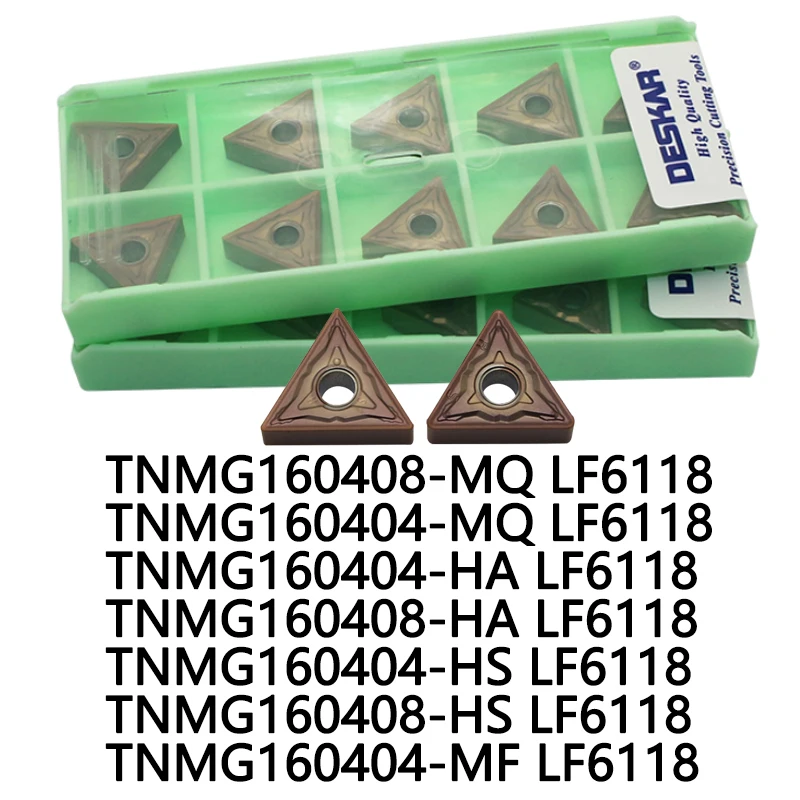 

10PCS DESKAR TNMG160404 HA HS MF MQ TNMG160408 LF6118 Turning Tools Carbide inserts CNC lathe Cutter For Stainless steel