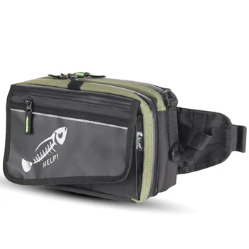 

Protective Outdoor Unisex Large Capacity Fishing Bag Waist Pack Portable Adjustable Strap Multipurpose Clasp Design Lure Storage